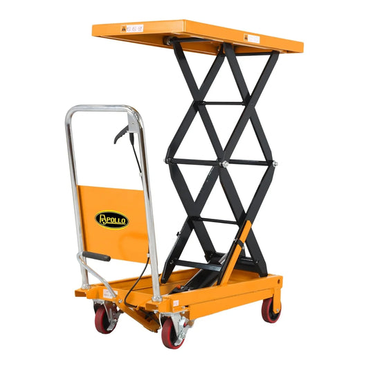 APOLLOLIFT Hydraulic Lift Table Cart β 770 lbs Capacity, 51" Max Height, Double Scissor Lift with Safety Guard & 4 Wheels