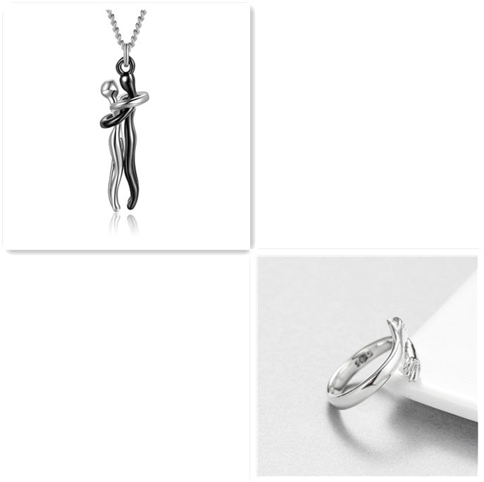Romantic Hug Couple Necklace