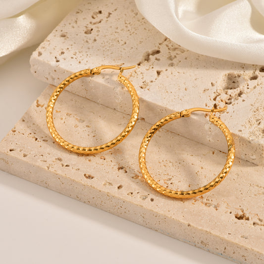 Gold Hoop Earrings – Minimalist 18K Plated