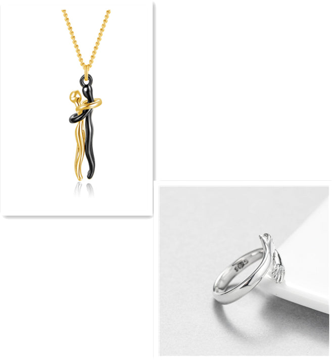 Romantic Hug Couple Necklace