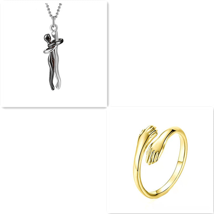 Romantic Hug Couple Necklace