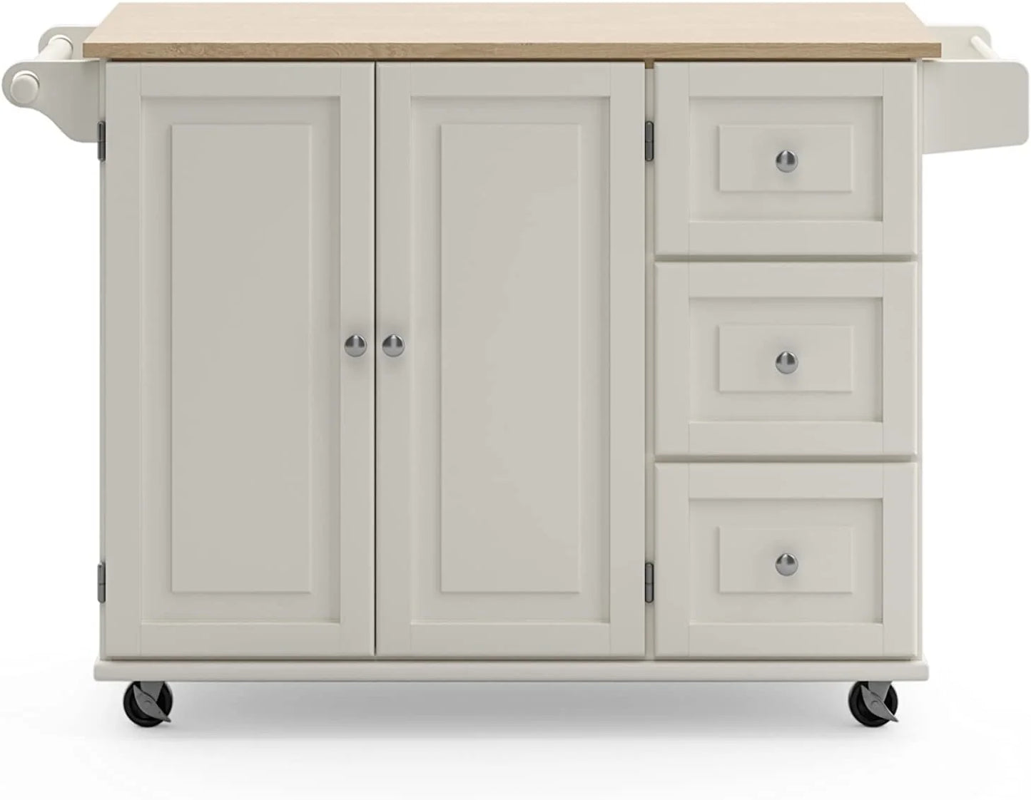 Homestyles Dolly Madison Mobile Kitchen Island Cart, Drop Leaf Breakfast Bar