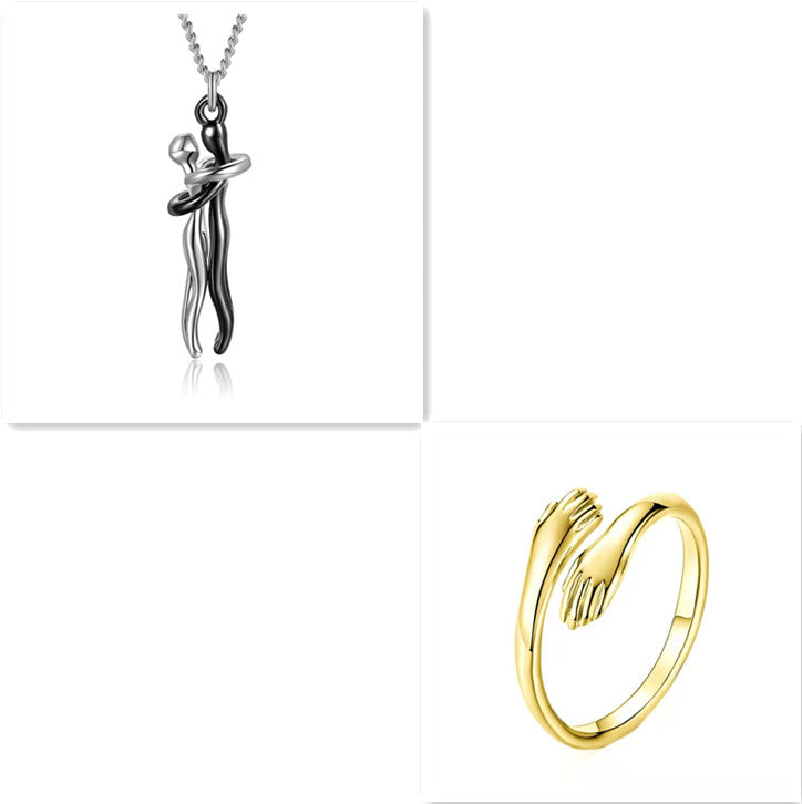 Romantic Hug Couple Necklace