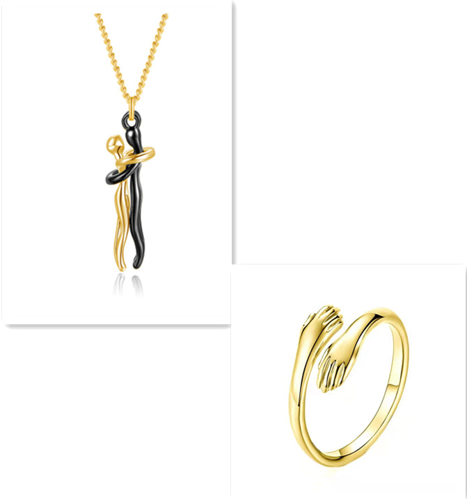 Romantic Hug Couple Necklace