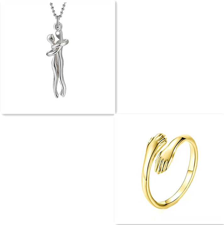 Romantic Hug Couple Necklace