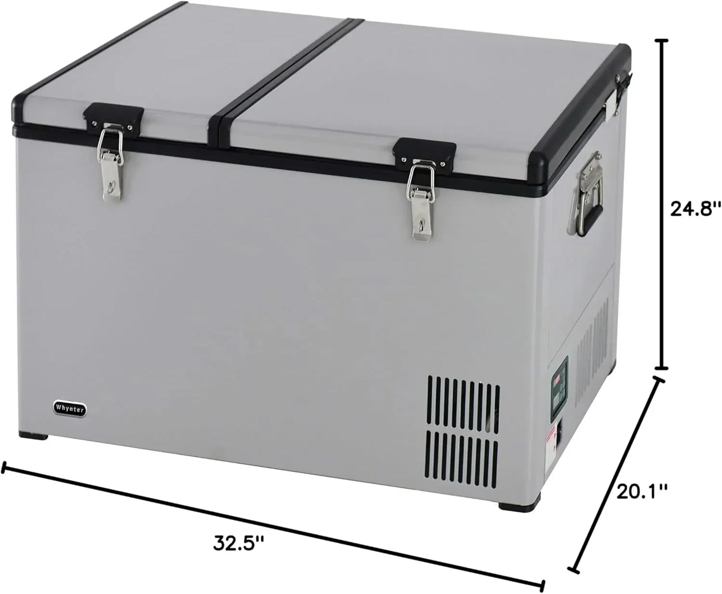 FM-65G 65 Quart Portable Refrigerator and Deep, AC 110V/ DC 12V, Real Chest Freezer for Car, Home, Camping, and RV with-8掳F to 50掳F Temperature Range, Gray, One Size
